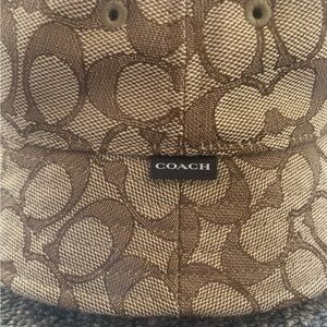 Coach Monogram Bucket Hat in Brown and Cream